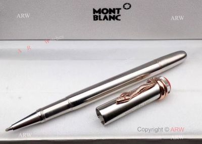 Copy MontBlanc Silver and Rose Gold Rollerball - Heritage Rouge Et Noir